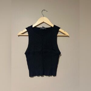 Forever 21 Black Ribbed Crop Top